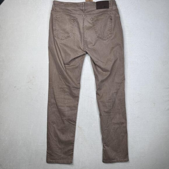 Brax Feel Good Jeans Mens 34x33 Brown Khaki Taupe 5-Pocket Twill Casual Pants - Picture 2 of 7